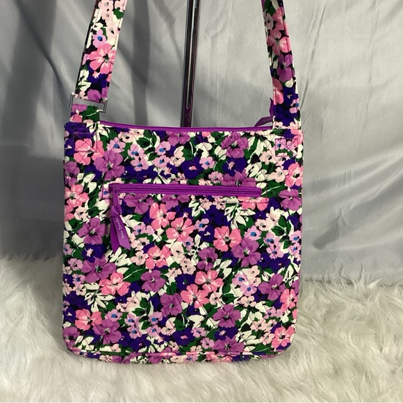 Vera Bradley Flower Garden Purple EUC Quilted Large Crossbody - Picture 3 of 11